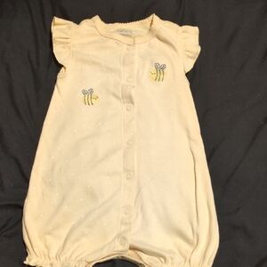 Carter's Cream Baby Romper with Bee Design